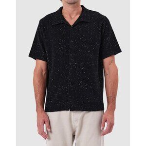 All Saints Men's Jet Black Argo Polo Shirt Size Small 41562
